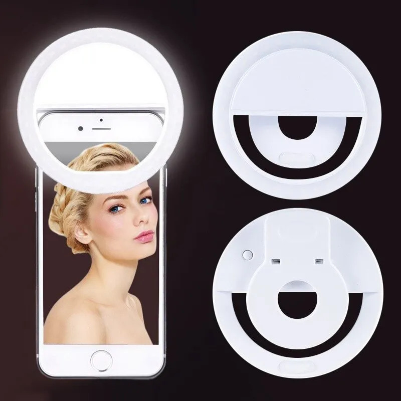 Photography Lighting Background - USB şarj edilebilir LED Selfie halka