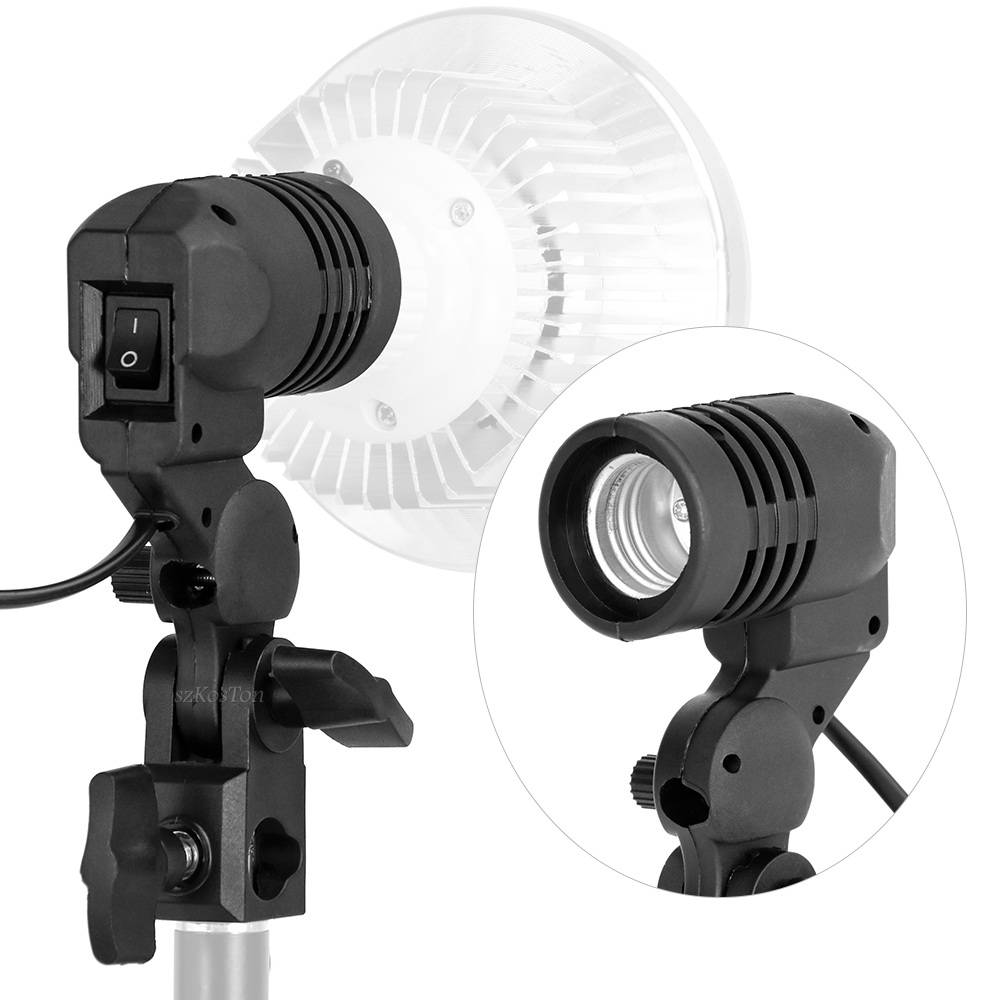 Photography Lighting With Umbrella - Tek Kafa Ampul Tutucu E27 Soket