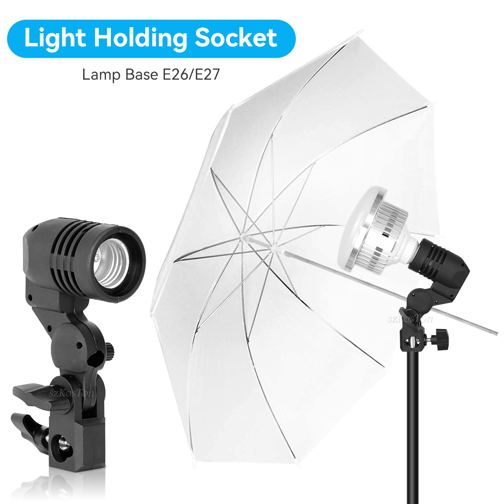 Photography Lighting With Umbrella - 2 adet/1 adet E27 tek kafa