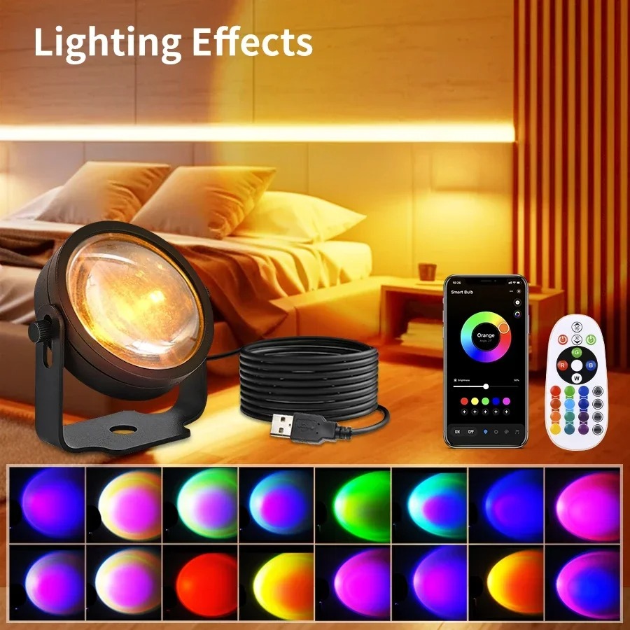 Photography Lighting Diy - Akıllı LED Gün Batımı Projektör Lambası