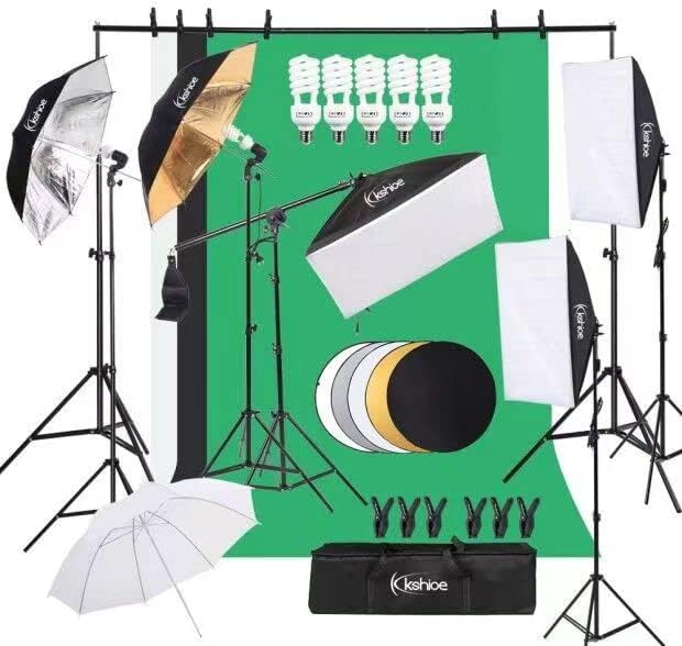 Photography Lighting Kit With Backdrop - Fotoğrafçılık Aydınlatma Seti, Arka Plan Standlı
