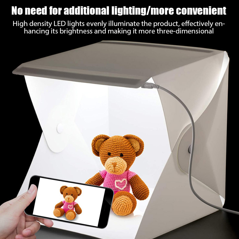 Photography Lighting Kit With Backdrop - Lightbox Işık Kutusu Mini Fotoğraf Stüdyosu