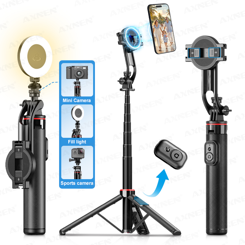 Photography Lighting With Umbrella - AXNEN C20 Manyetik Selfie Çubuğu Tripod,