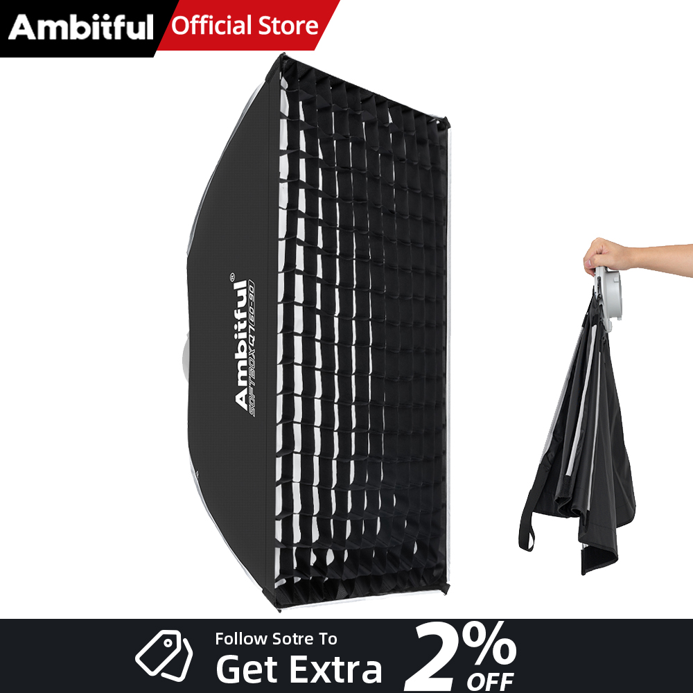 Photography Studio Lighting Set Up - AMBITFUL Q7-II 60*90cm Bowens Bağlantılı Dikdörtgen