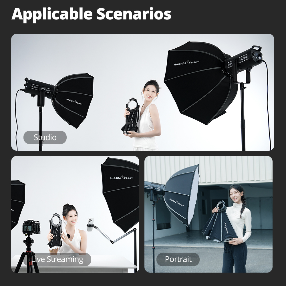 Photography Studio Lighting Set Up - Ambitful FS80PRO Hızlı Kurulum Bowens Bağlantılı