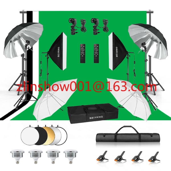 Photography Lighting Kit With Backdrop - Fotoğraf Stüdyosu Ekipmanları 2.6*3m/2*3m Arka Plan