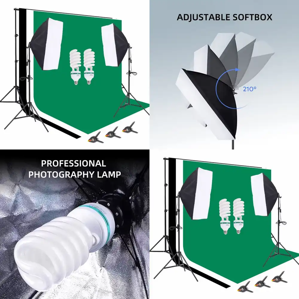 Photography Lighting Kit With Backdrop - 1 Fotoğraf Stüdyosu Ekipmanı 2.6*3m Arka