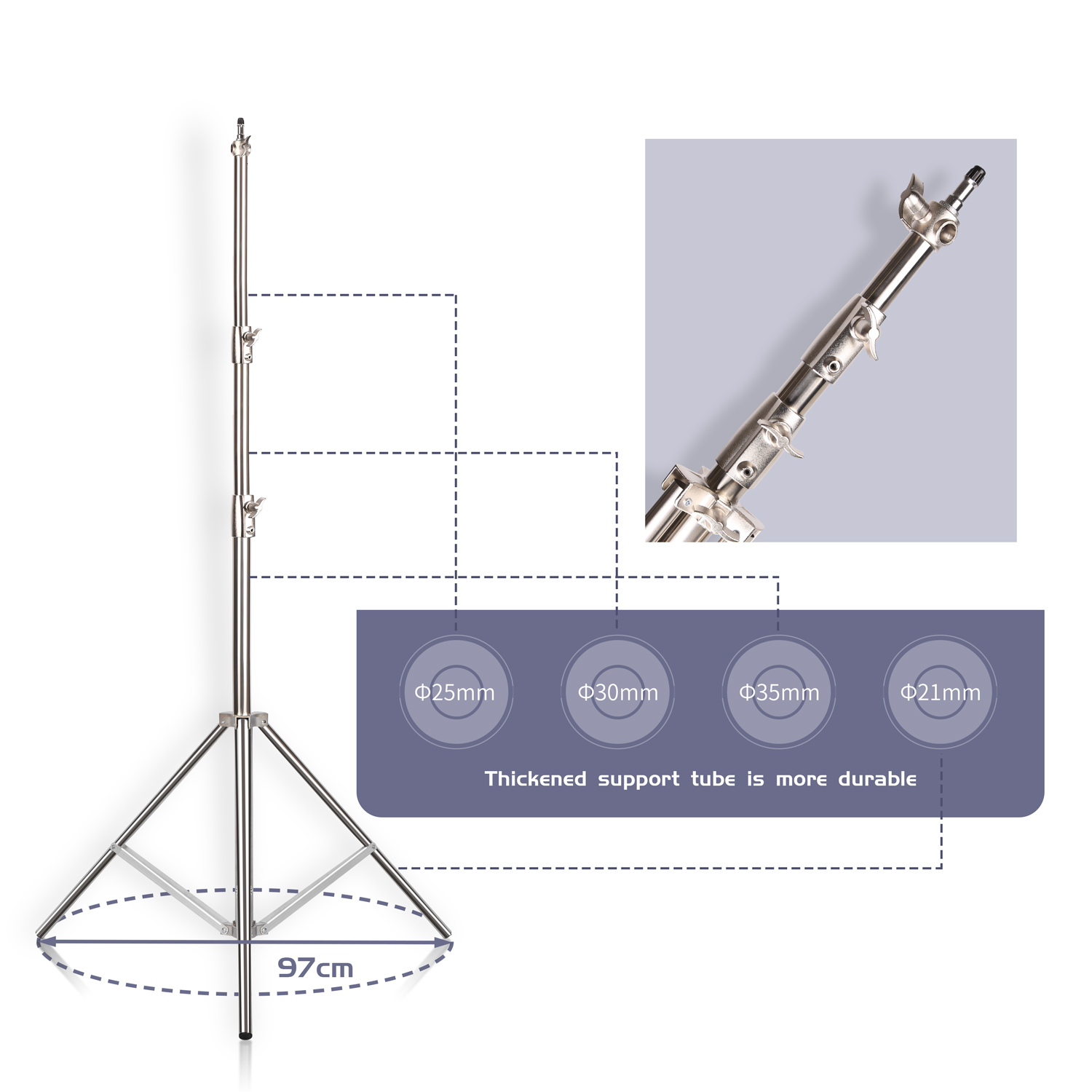 SH 2.8 M Paslanmaz Çelik Işık  - Photography Lighting Background incelemesi ve fiyatı