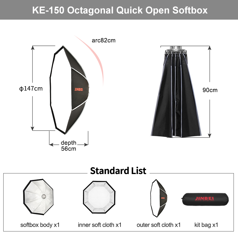 JINBEI KE- 150cm Hızlı Kurulum - Photography Studio Lighting Set Up incelemesi ve fiyatı